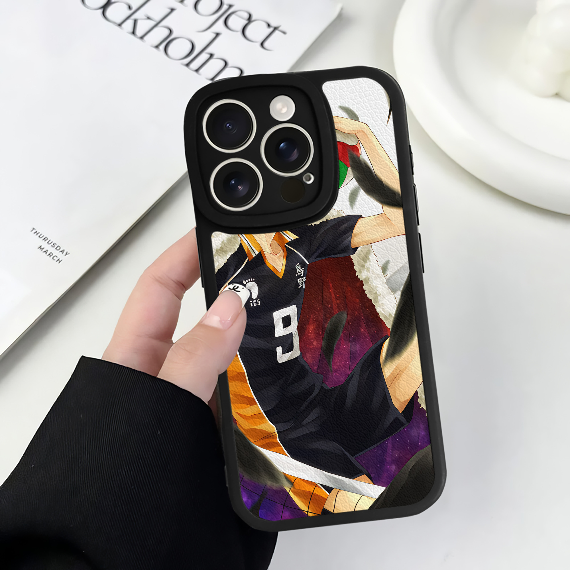 （画像用） ハイキュー!! Haikyu!! 【iPhone 16シリーズ対応】シリコンスマホケース（レザー調） 材質：シリコン